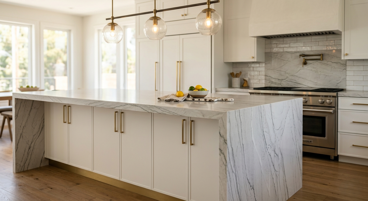 Modern kitchen island architectural view