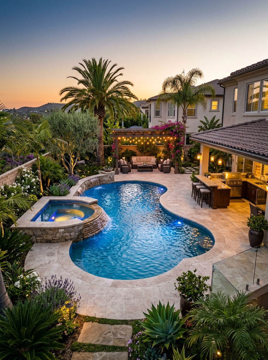 Pool and outdoor living Los Angeles — complete backyard transformation by 4 Seasons Remodeling